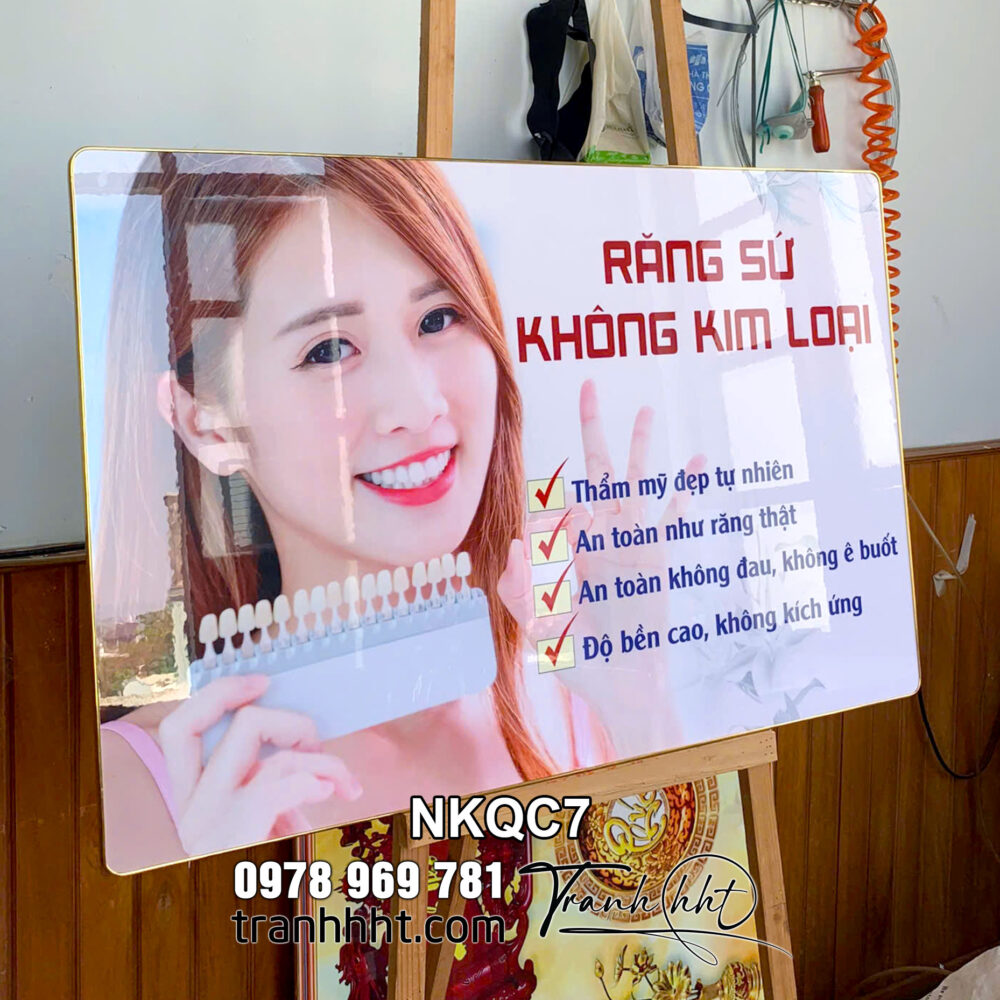 Tranh phòng khám Nha Khoa, Tranh Nha Chu treo tường,Tranh treo tường Nha Khoa răng sứ tráng gương NKQC7