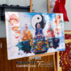 Tranh bàn thờ Tam Thanh Đạo Tổ tôn kính, Tranh Phòng Thờ trang trí, tranh tủ thờ Gia Tiên tráng gương treo tường UT805