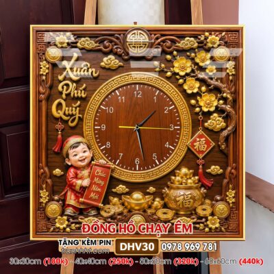 Tranh Đồng Hồ treo tường DHV30
