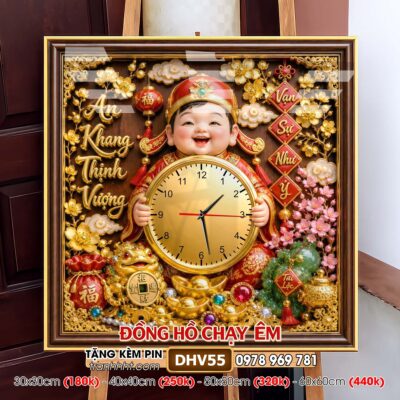 Tranh Đồng Hồ treo tường DHV55