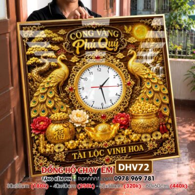 Tranh Đồng Hồ treo tường DHV72