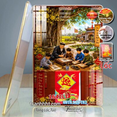 Lịch Tết tri ân cha mẹ thầy cô giáo Lịch thư pháp chữ Lộc chữ Đức chữ Nhẫn tráng gương 1642LT