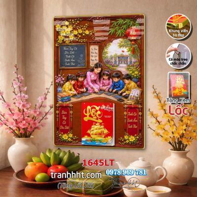Lịch Tết tri ân cha mẹ thầy cô giáo Lịch thư pháp chữ Lộc chữ Đức chữ Nhẫn tráng gương 1645LT