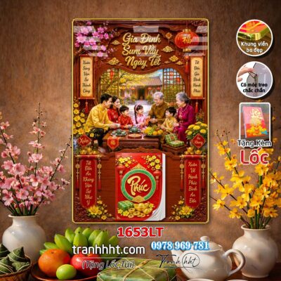 Lịch Tết tri ân cha mẹ thầy cô giáo Lịch thư pháp chữ Lộc chữ Đức chữ Nhẫn tráng gương 1653LT