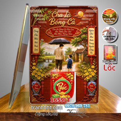 Lịch Tết tri ân cha mẹ thầy cô giáo Lịch thư pháp chữ Lộc chữ Đức chữ Nhẫn tráng gương 1659LT
