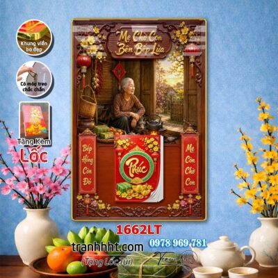 Lịch Tết tri ân cha mẹ thầy cô giáo Lịch thư pháp chữ Lộc chữ Đức chữ Nhẫn tráng gương 1662LT