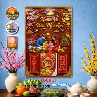 Lịch Tết tri ân cha mẹ thầy cô giáo Lịch thư pháp chữ Lộc chữ Đức chữ Nhẫn tráng gương 1669LT