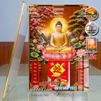 Lịch Tết Phật giáo treo tường, Lịch quan âm bồ tát tây phương tam thánh treo tường 1771LT