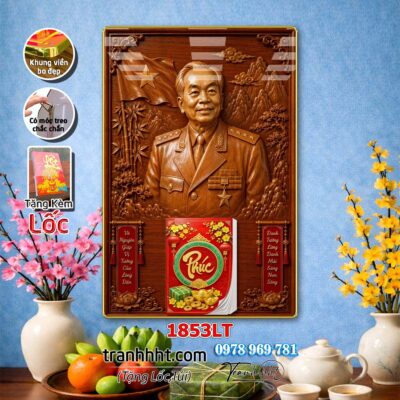 Lịch bác Hồ tráng gương laminate, Tranh Lịch bloc bác hồ bác giáp bác trọng treo tường 1853LT