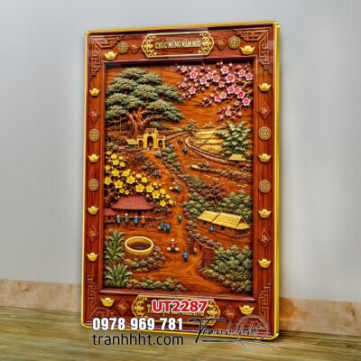 Tranh đồng quê làng quê Tây Bắc phong thuỷ treo tường UT2287