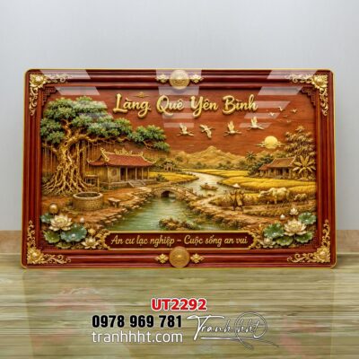 Tranh đồng quê làng quê Tây Bắc phong thuỷ treo tường UT2292