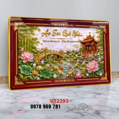Tranh đồng quê làng quê Tây Bắc phong thuỷ treo tường UT2293
