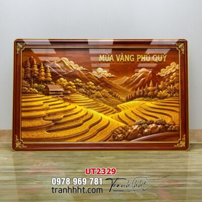 Tranh đồng quê làng quê Tây Bắc phong thuỷ treo tường UT2329