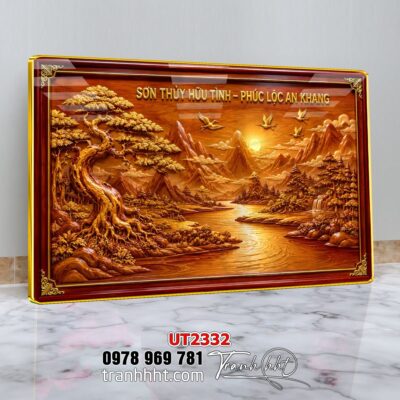 Tranh đồng quê làng quê Tây Bắc phong thuỷ treo tường UT2332