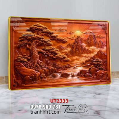Tranh đồng quê làng quê Tây Bắc phong thuỷ treo tường UT2333