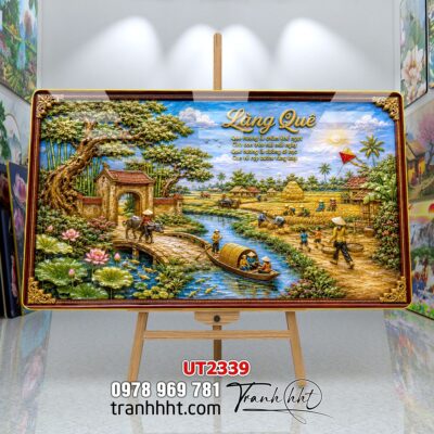 Tranh đồng quê làng quê Tây Bắc phong thuỷ treo tường UT2339