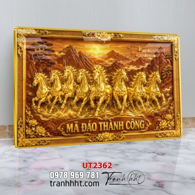 Tranh mã đáo thành công tranh ngựa bát mã UT2362
