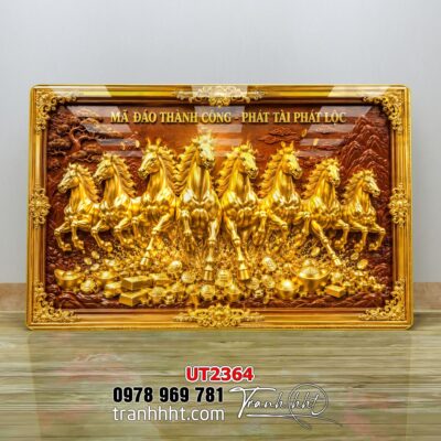 Tranh mã đáo thành công tranh ngựa bát mã UT2364