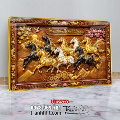 Tranh mã đáo thành công tranh ngựa bát mã UT2370