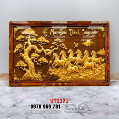 Tranh mã đáo thành công tranh ngựa bát mã UT2371