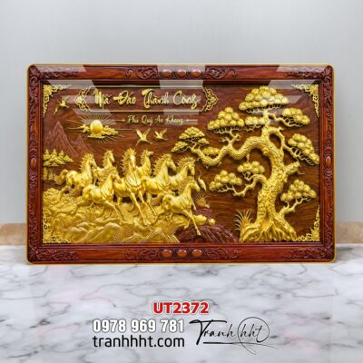 Tranh mã đáo thành công tranh ngựa bát mã UT2372