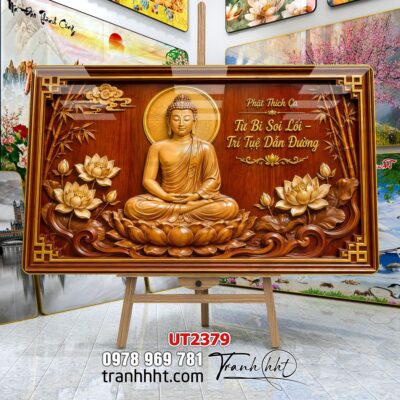 Tranh phật giáo quan âm bồ tát phật adida thích ca UT2379