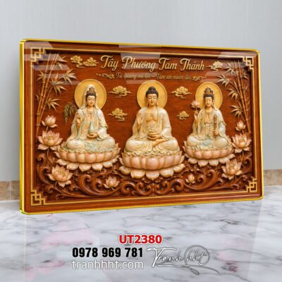 Tranh phật giáo quan âm bồ tát phật adida thích ca UT2380