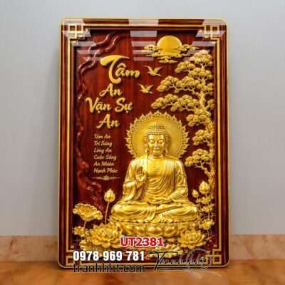Tranh phật giáo quan âm bồ tát phật adida thích ca UT2381