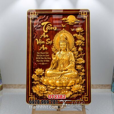 Tranh phật giáo quan âm bồ tát phật adida thích ca UT2382