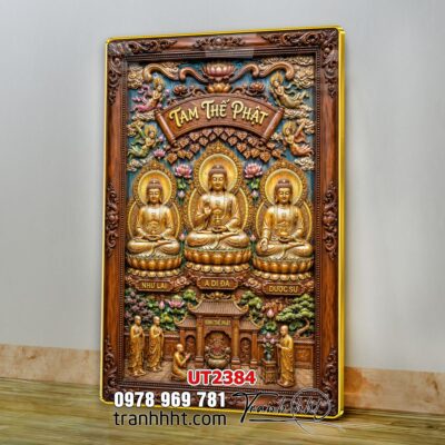 Tranh phật giáo quan âm bồ tát phật adida thích ca UT2384