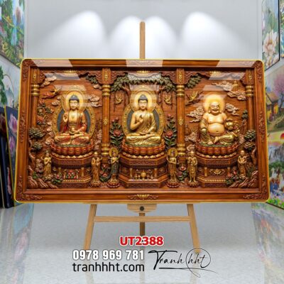 Tranh phật giáo quan âm bồ tát phật adida thích ca UT2388