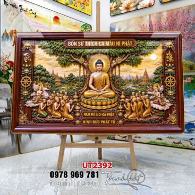 Tranh phật giáo quan âm bồ tát phật adida thích ca UT2392