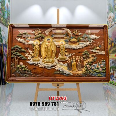 Tranh phật giáo quan âm bồ tát phật adida thích ca UT2393