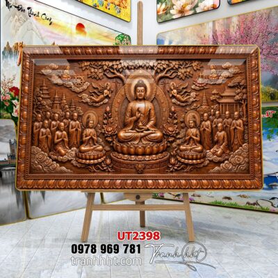 Tranh phật giáo quan âm bồ tát phật adida thích ca UT2398