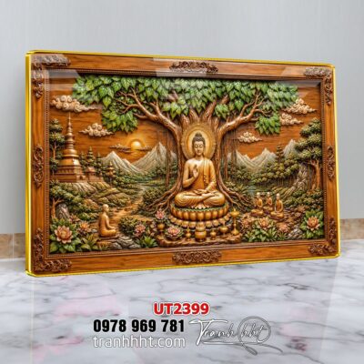 Tranh phật giáo quan âm bồ tát phật adida thích ca UT2399