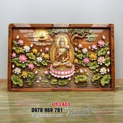 Tranh phật giáo quan âm bồ tát phật adida thích ca UT2401