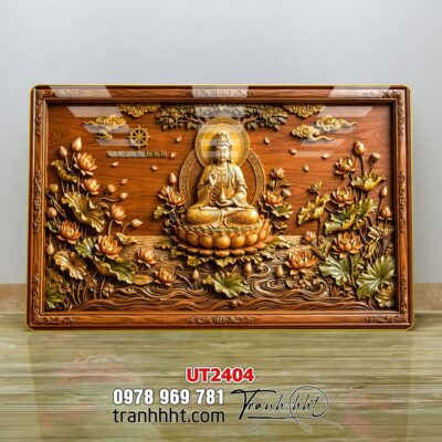 Tranh phật giáo quan âm bồ tát phật adida thích ca UT2404