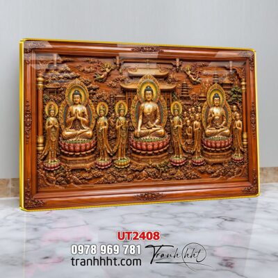 Tranh phật giáo quan âm bồ tát phật adida thích ca UT2408