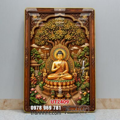 Tranh phật giáo quan âm bồ tát phật adida thích ca UT2409