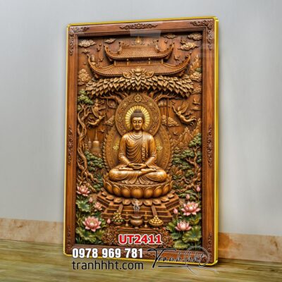 Tranh phật giáo quan âm bồ tát phật adida thích ca UT2411