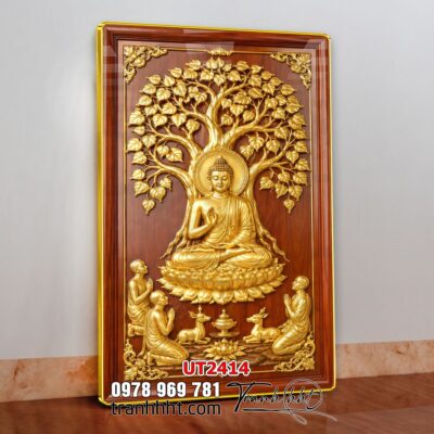 Tranh phật giáo quan âm bồ tát phật adida thích ca UT2414