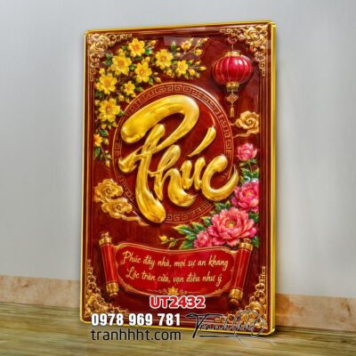 Tranh thư pháp tri ân cha mẹ thầy cô treo tường UT2432