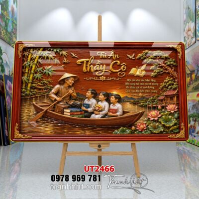 Tranh thư pháp tri ân cha mẹ thầy cô treo tường UT2466