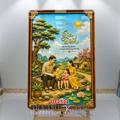 Tranh thư pháp tri ân cha mẹ thầy cô treo tường UT2521