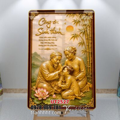 Tranh thư pháp tri ân cha mẹ thầy cô treo tường UT2527