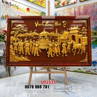 Tranh thư pháp tri ân cha mẹ thầy cô treo tường UT2535