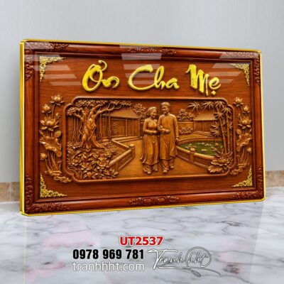 Tranh thư pháp tri ân cha mẹ thầy cô treo tường UT2537
