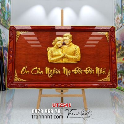 Tranh thư pháp tri ân cha mẹ thầy cô treo tường UT2541