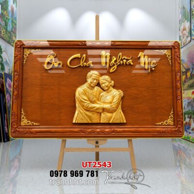 Tranh thư pháp tri ân cha mẹ thầy cô treo tường UT2543