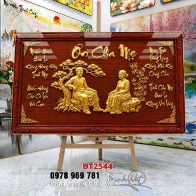 Tranh thư pháp tri ân cha mẹ thầy cô treo tường UT2544